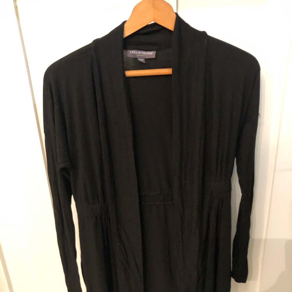 Side gathered maternity cardigan